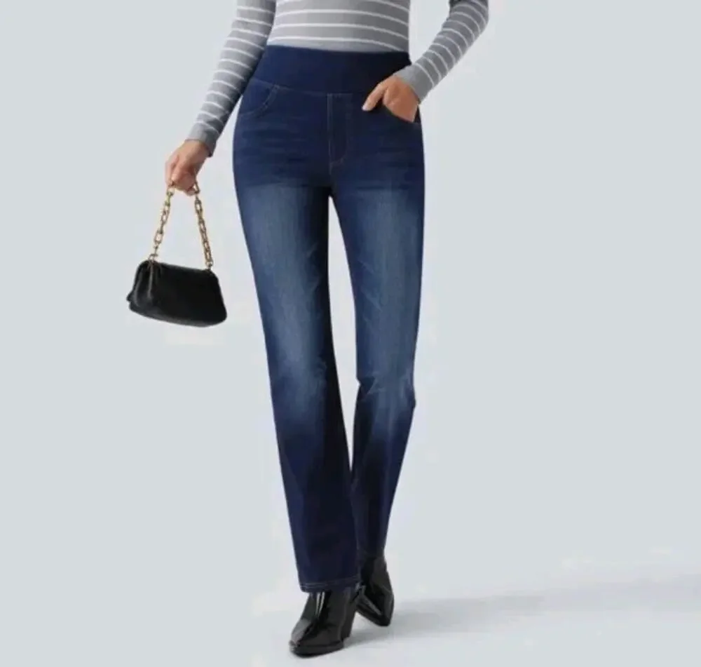NWT Halara Flex High Waisted Bootcut Jeans Women's Small Blue Stretch Denim